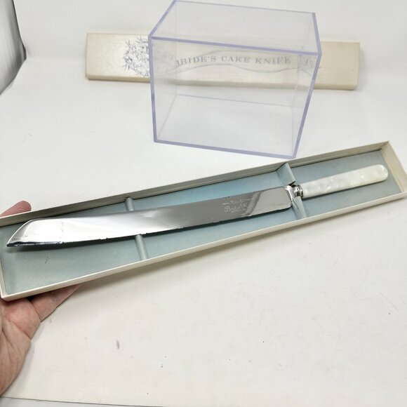 Vintage Pearl Handled Bride’s Cake Knife Sheffield Kirk & Matz Cutlery In Box - Picture 2 of 10